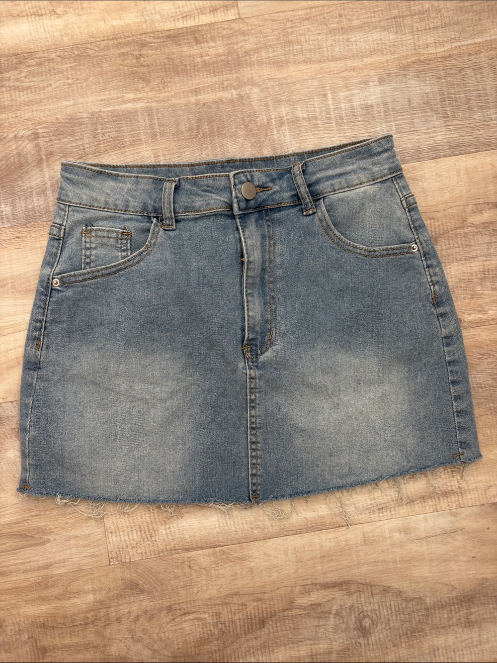 Classic Blue Denim Mini Skirt - Casual Everyday Style